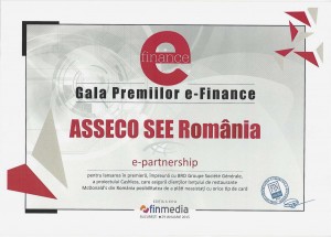 Asseco SEE și BRD Groupe Société Générale premiate la GALA eFinance 2015