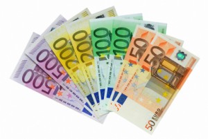 European Money isolated over white background