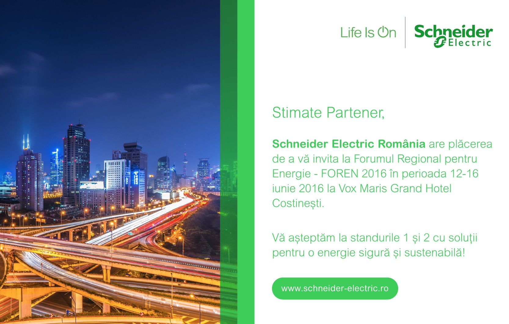 Schneider Electric prezinta solutii pentru o energie sigura si sustenabila la FOREN 2016