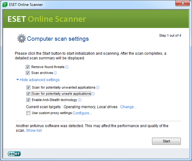 Noua versiune ESET Online Scanner