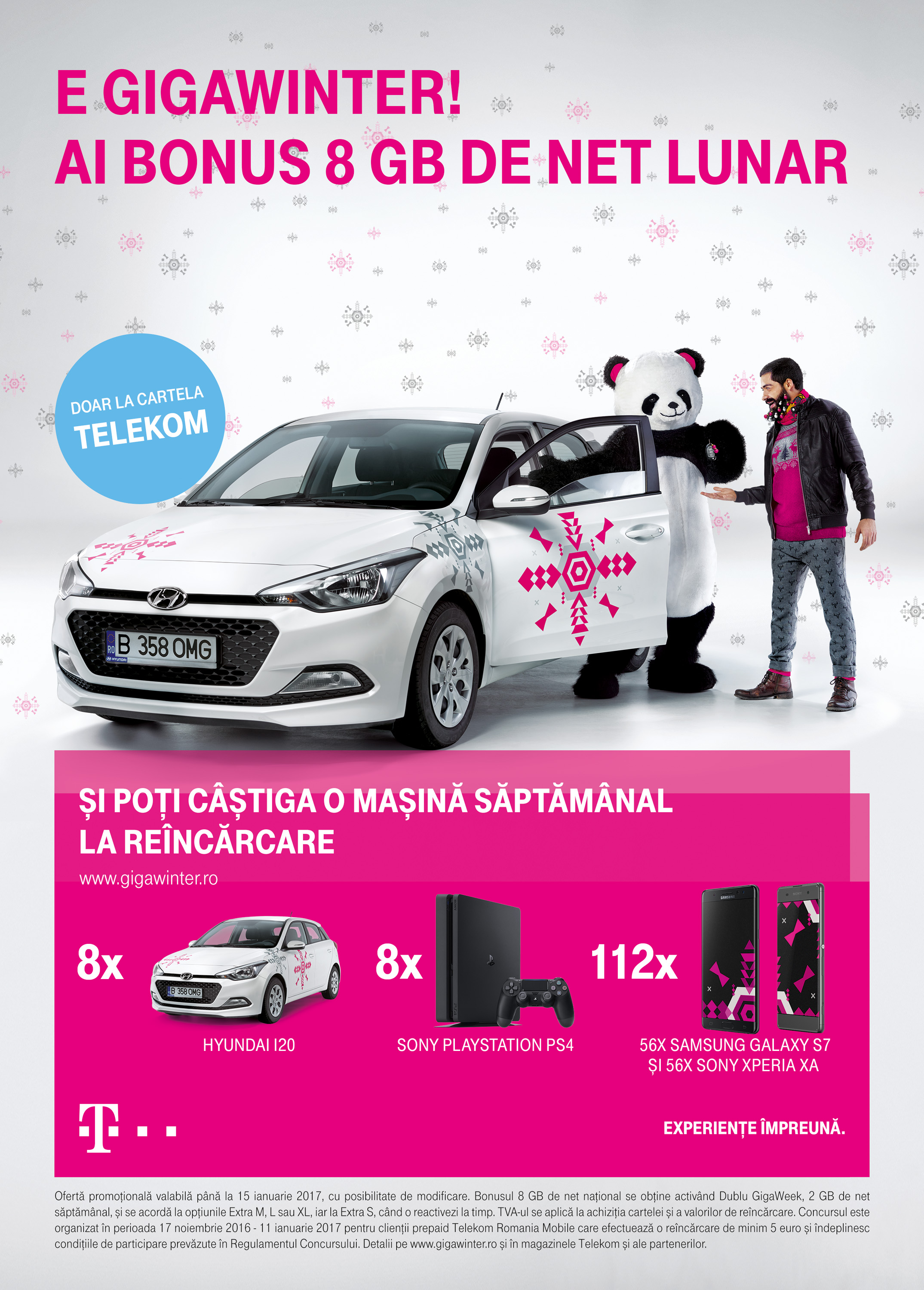 Noua ofertă GigaWinter cu 8 GB bonus lunar și premii la  reîncărcarea Cartelei Telekom