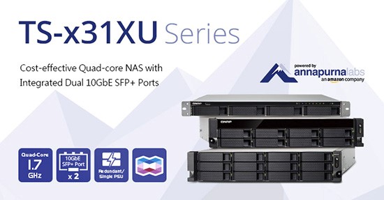 QNAP lansează NAS-urile rentabile TS-x31XU pentru rack, cu procesoare quad-core și două porturi 10GbE SFP+