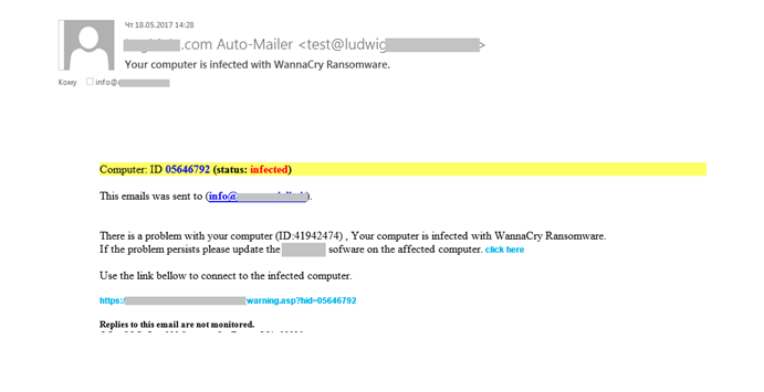 În T2, autorii de mesaje spam au profitat de WannaCry pentru a promova servicii frauduloase de protecție împotriva acestui ransomware