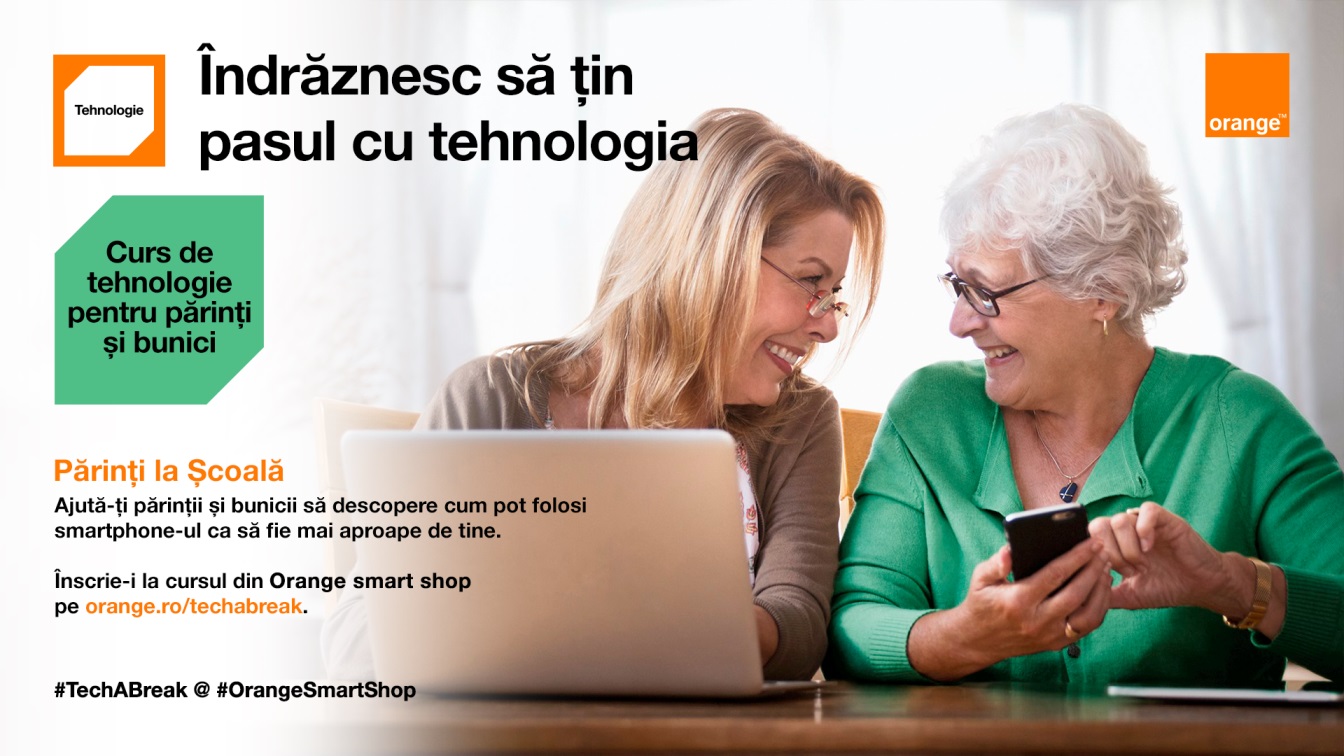 Parinti la Scoala – cursuri gratuite de tehnologie pentru parinti si bunici in magazinele Orange smart shop