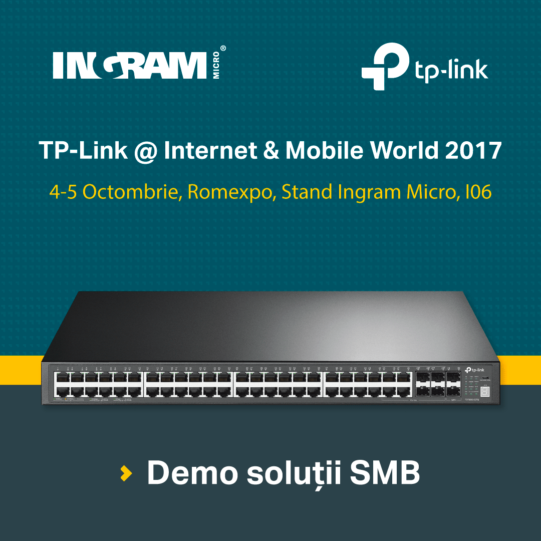 TP-Link lansează la Internet & Mobile World 2017 switch-ul layer 3 cu 52 de porturi pentru utilizatori enterprise și furnizori de Internet