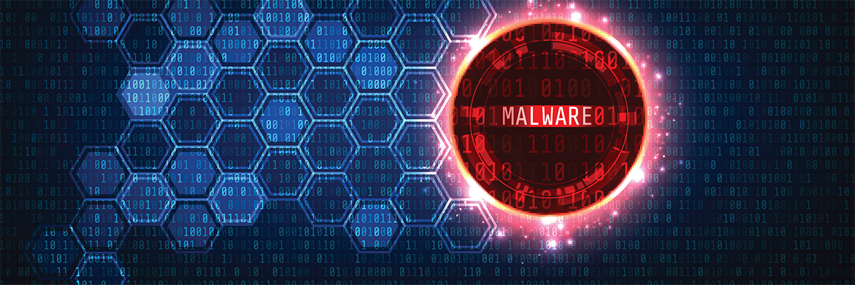 Malware and Secure Data Concept.Abstract Technology and Security with Binary code Background