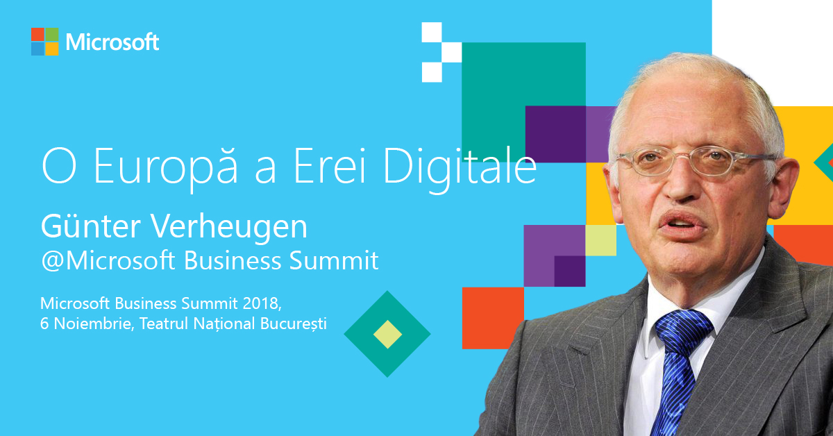 Günter Verheugen pe scena Microsoft Business Summit