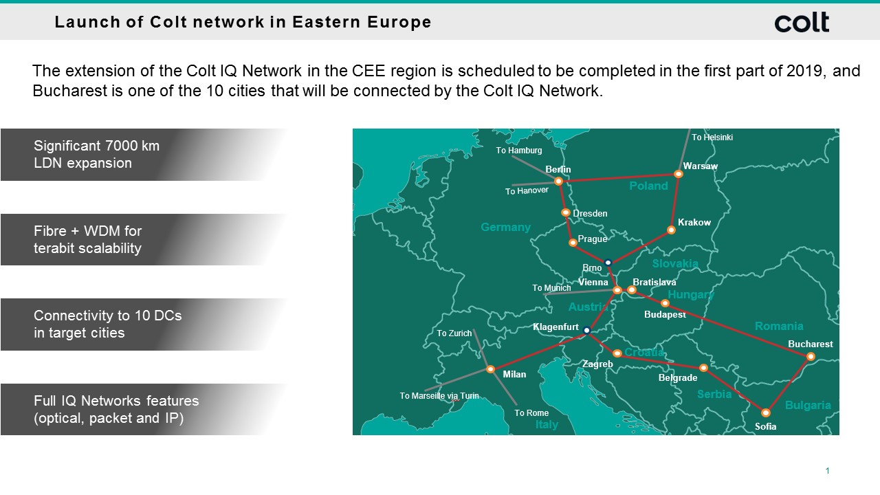 Bucureștiul inclus în rețeaua Colt IQ Network