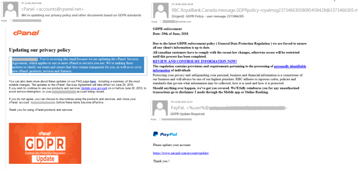 Notificări GDPR false și phishing în numele unor companii