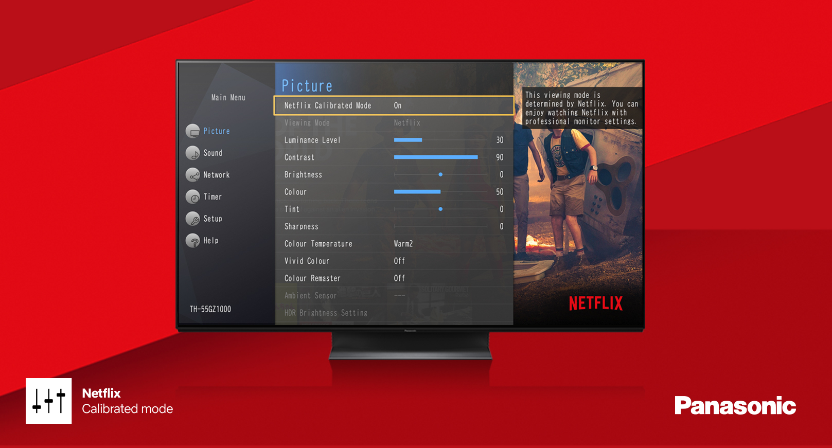Netflix Calibrated Mode pe televizoare Panasonic