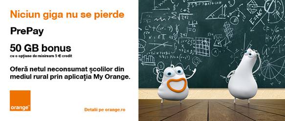 Clienții Orange PrePay pot dona net școlilor din mediul rural