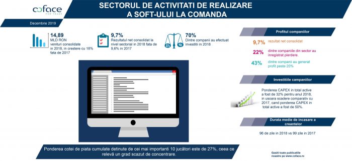 Creștere în sectorul de activități de realizare a soft-ului la comandă