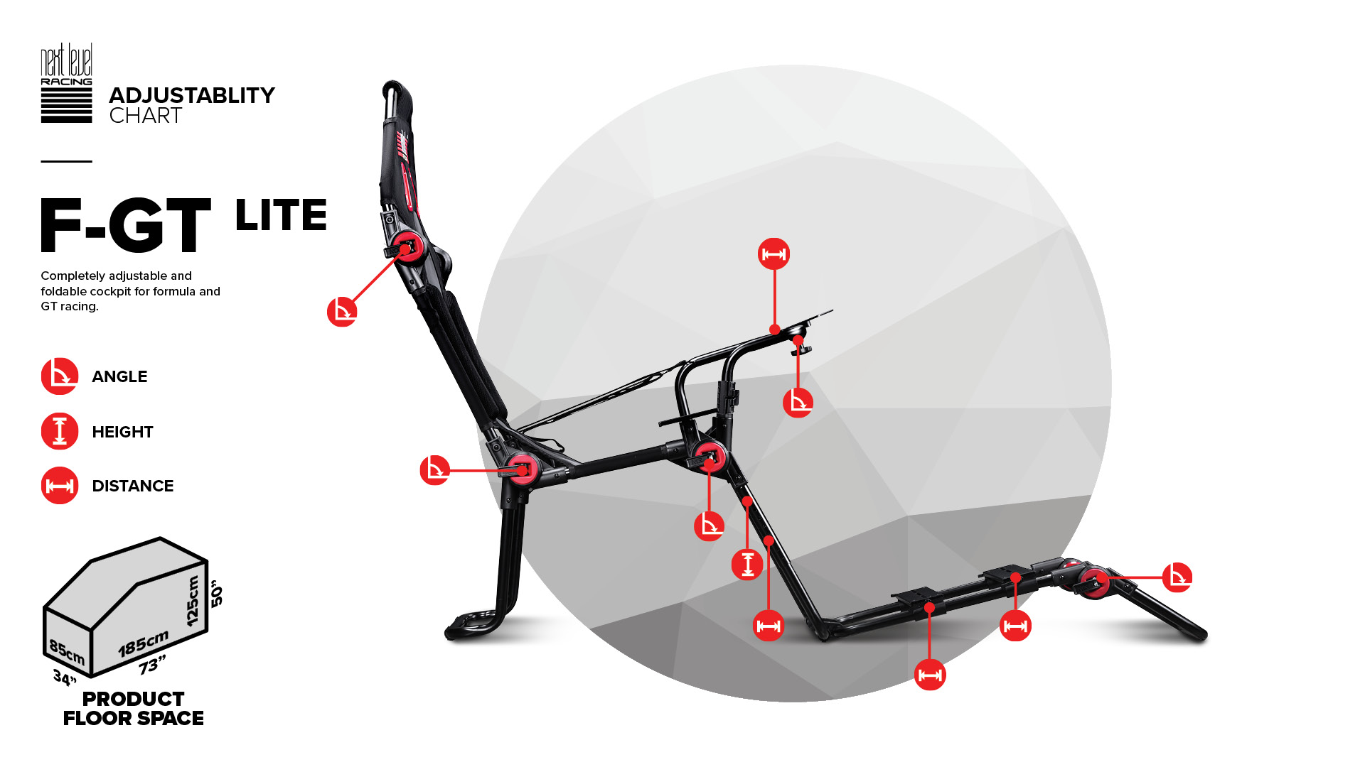 Next Level Racing⌐ F-GT Lite Formula and GT Foldable Simulator Cockpit 11