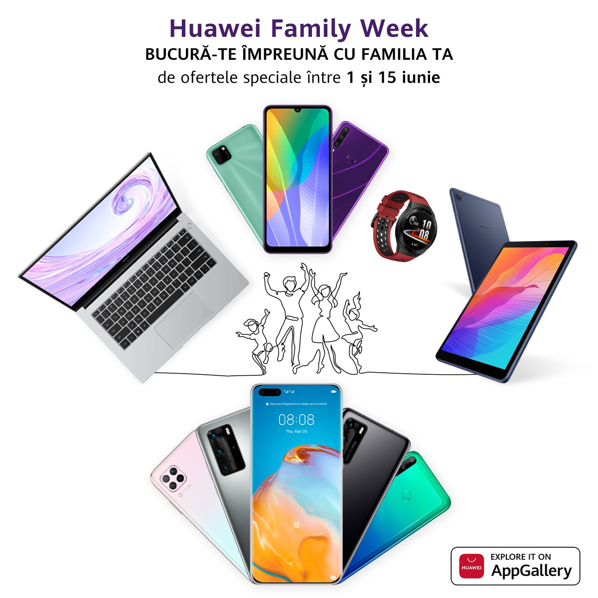 Huawei MateBook D 14 și Huawei Wi-Fi Q2 Pro, noi dispozitive care se alătură campaniei Family Week cu oferte speciale