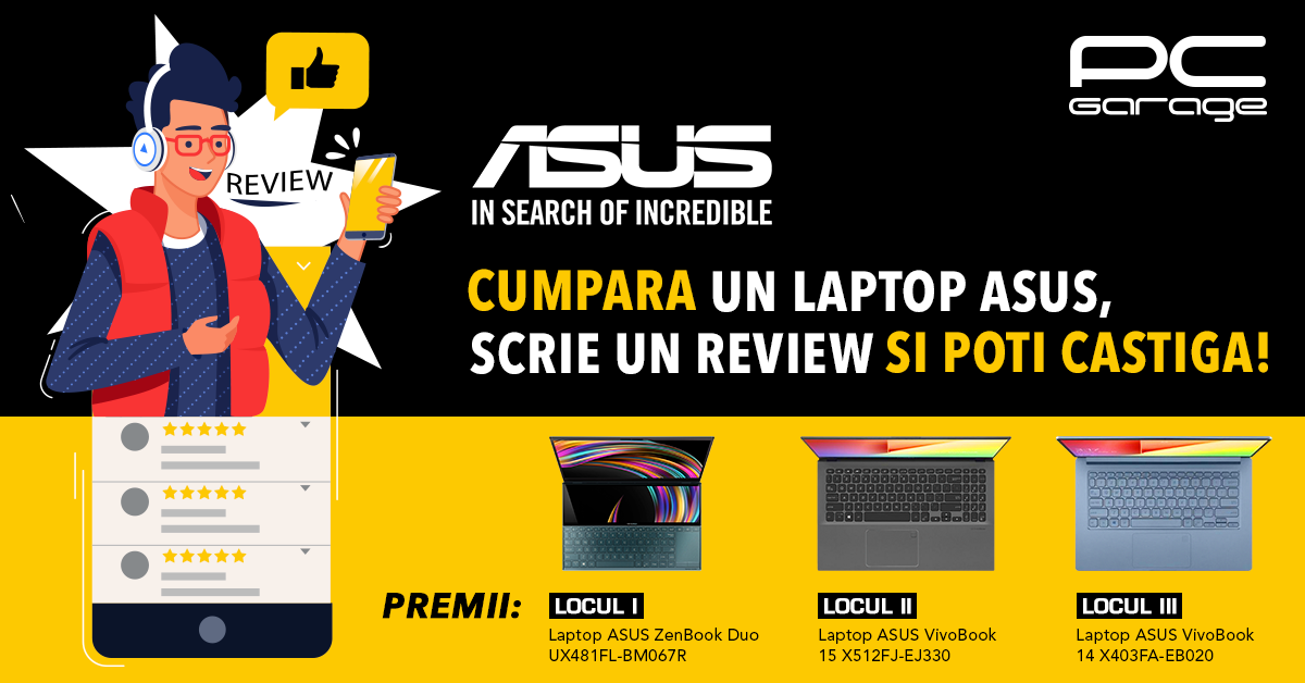 PC Garage și ASUS premiază părerea clienților