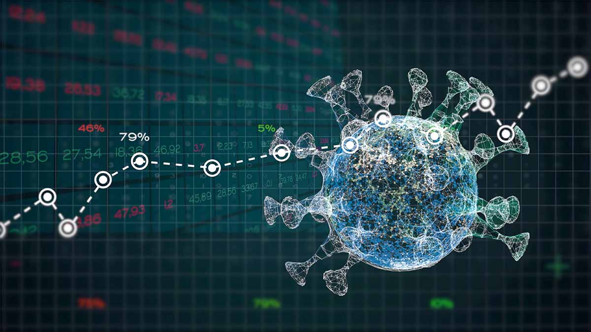 Analysis graphs and reports numbers about a pandemic virus crisis.