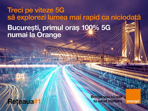 Bucureşti, primul oraş din România cu 100% acoperire 5G în reţeaua Orange