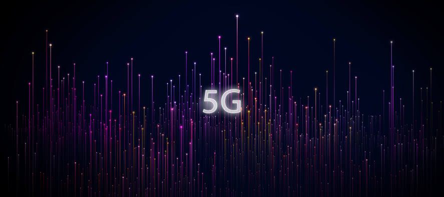 Abstract 5G icon with dot point connect line design