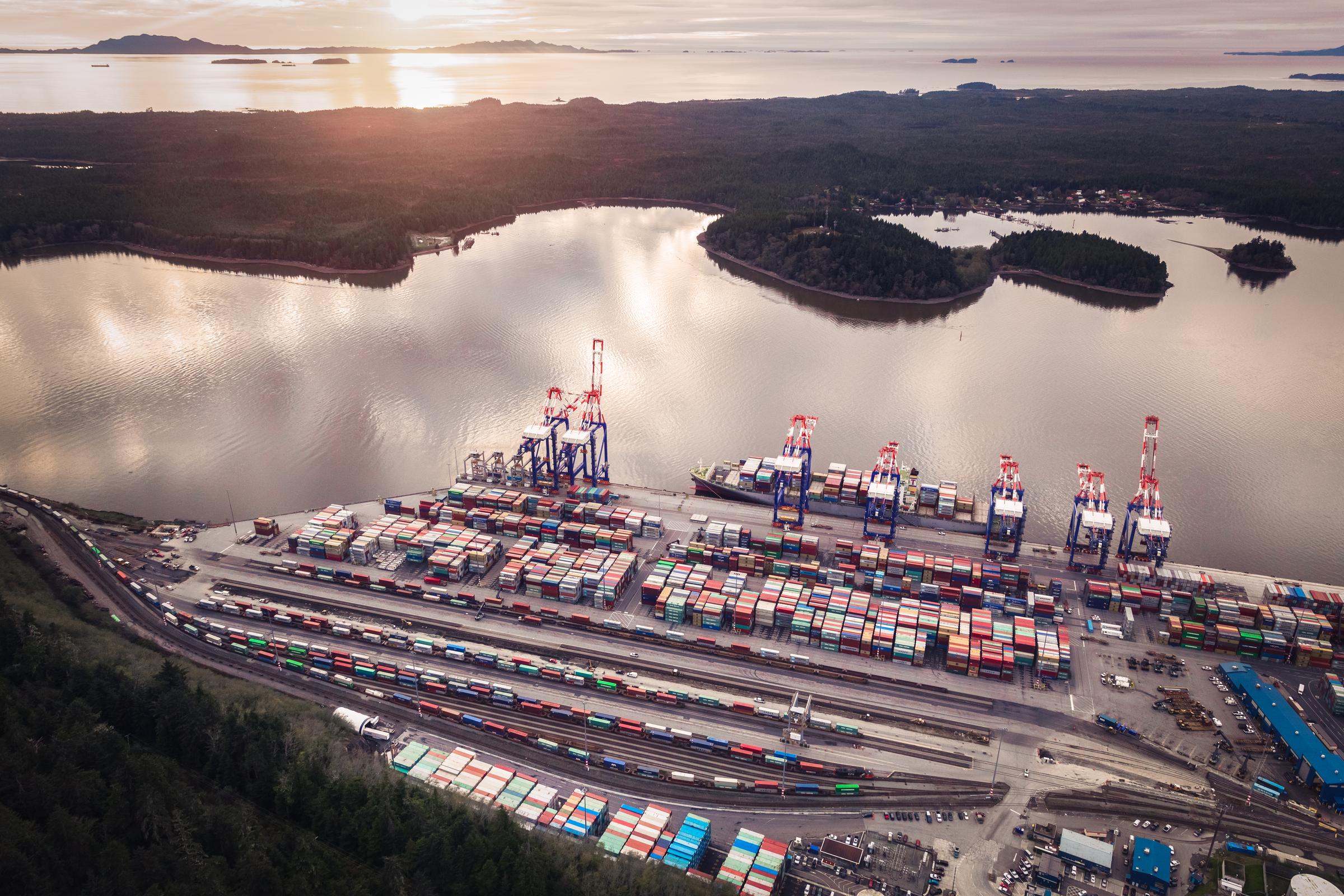 Aerial view of Prince Rupert Port