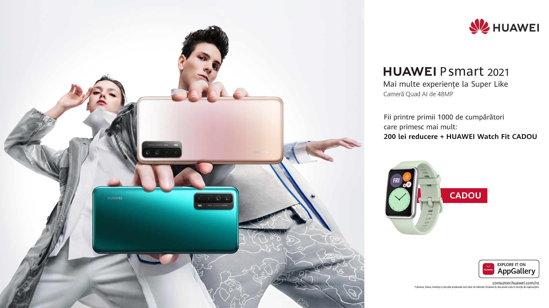 HUAWEI P smart 2021: Mai multe experiențe cu o cameră foto cu rezoluție mare AI Quad și o baterie generoasă de 5000 mAh