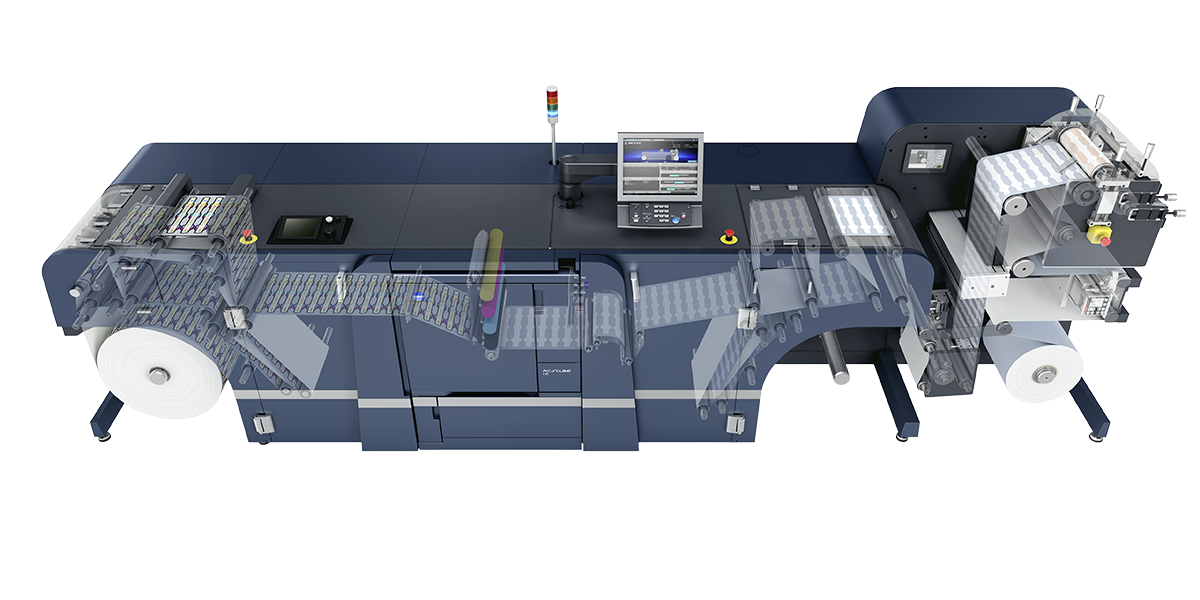 AccurioLabel 230 + Flexo Printing Unit paper path picture