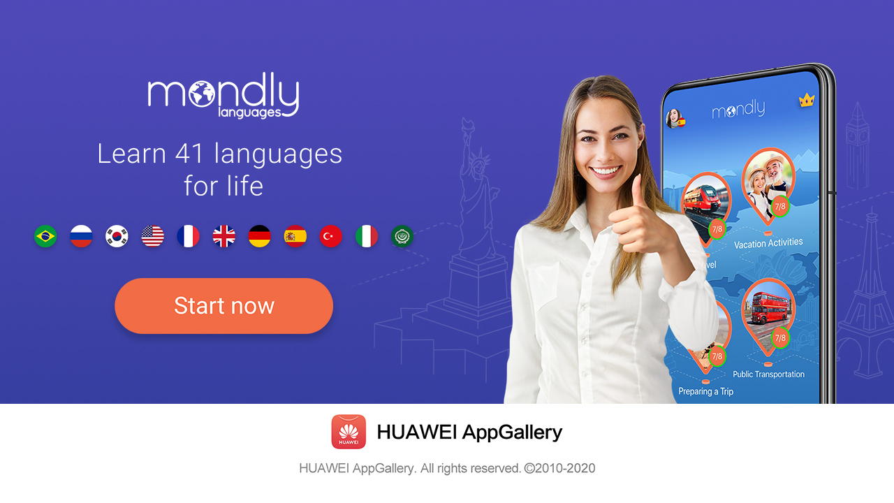 Mondly – interes crescut pentru noua platformă de învățare a limbilor străine din HUAWEI AppGallery