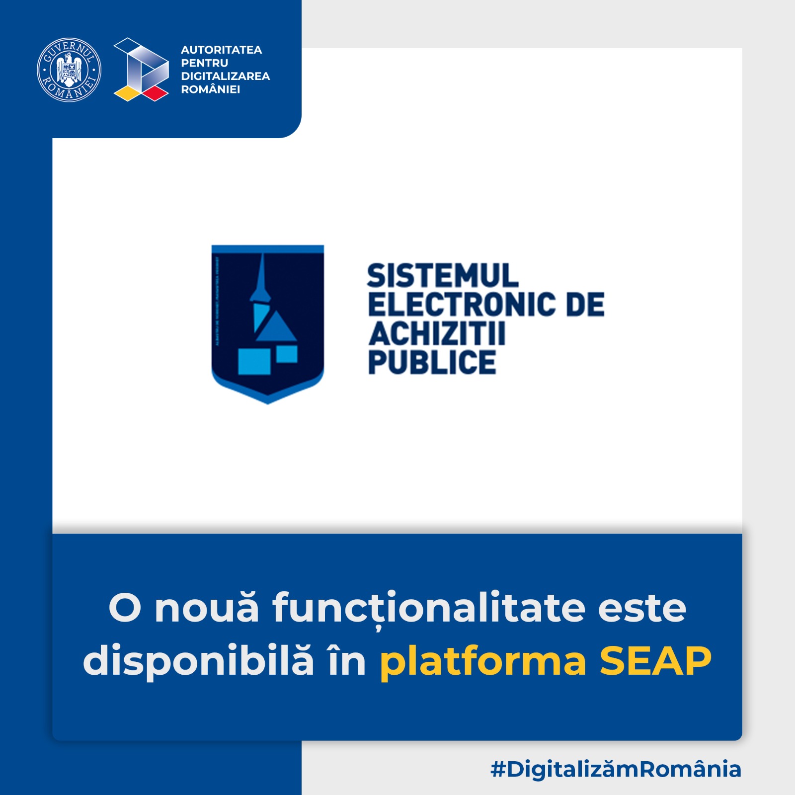 O nouă funcționalitate în platforma SEAP peste 21.000 de autorități contractante pot să publice noi tipuri de modificări în derularea contractelor