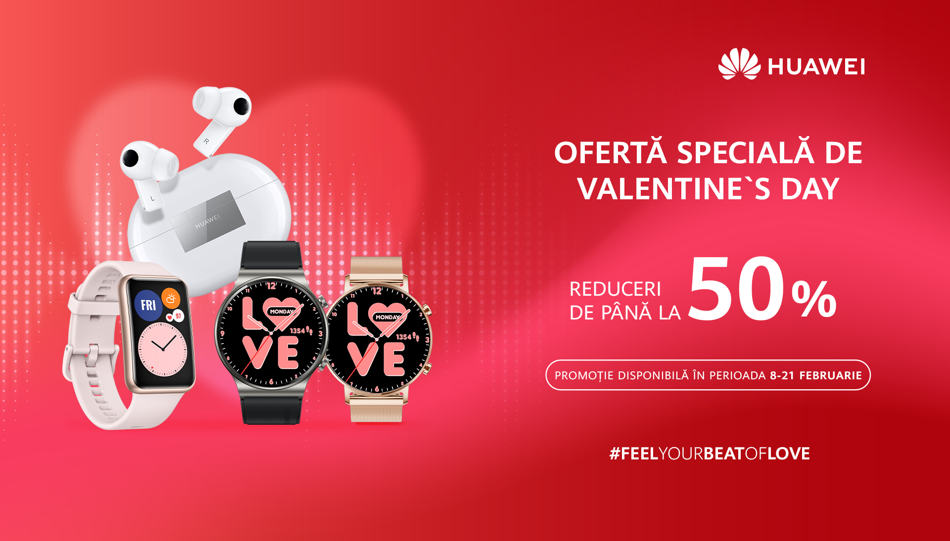 Oferte speciale și servicii gratuite puse la dispoziția utilizatorilor Huawei cu ocazia Valentine’s Day