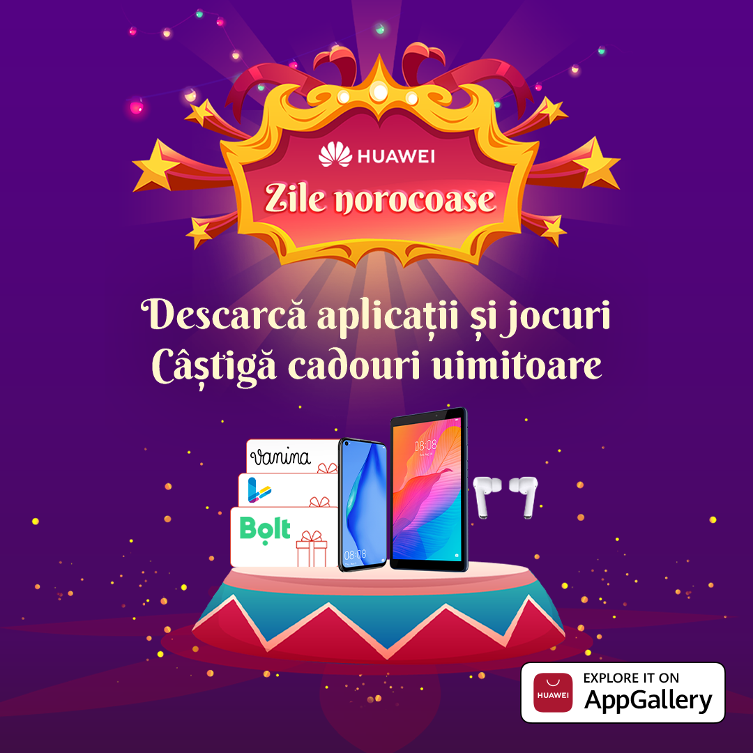 O lună de „Zile Norocoase” pentru utilizatorii HUAWEI AppGallery