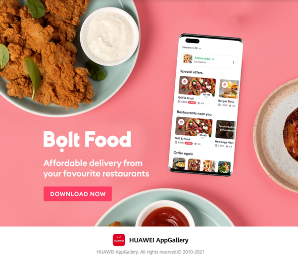 Bolt are parte de un început excelent pe AppGallery și lansează Bolt Food