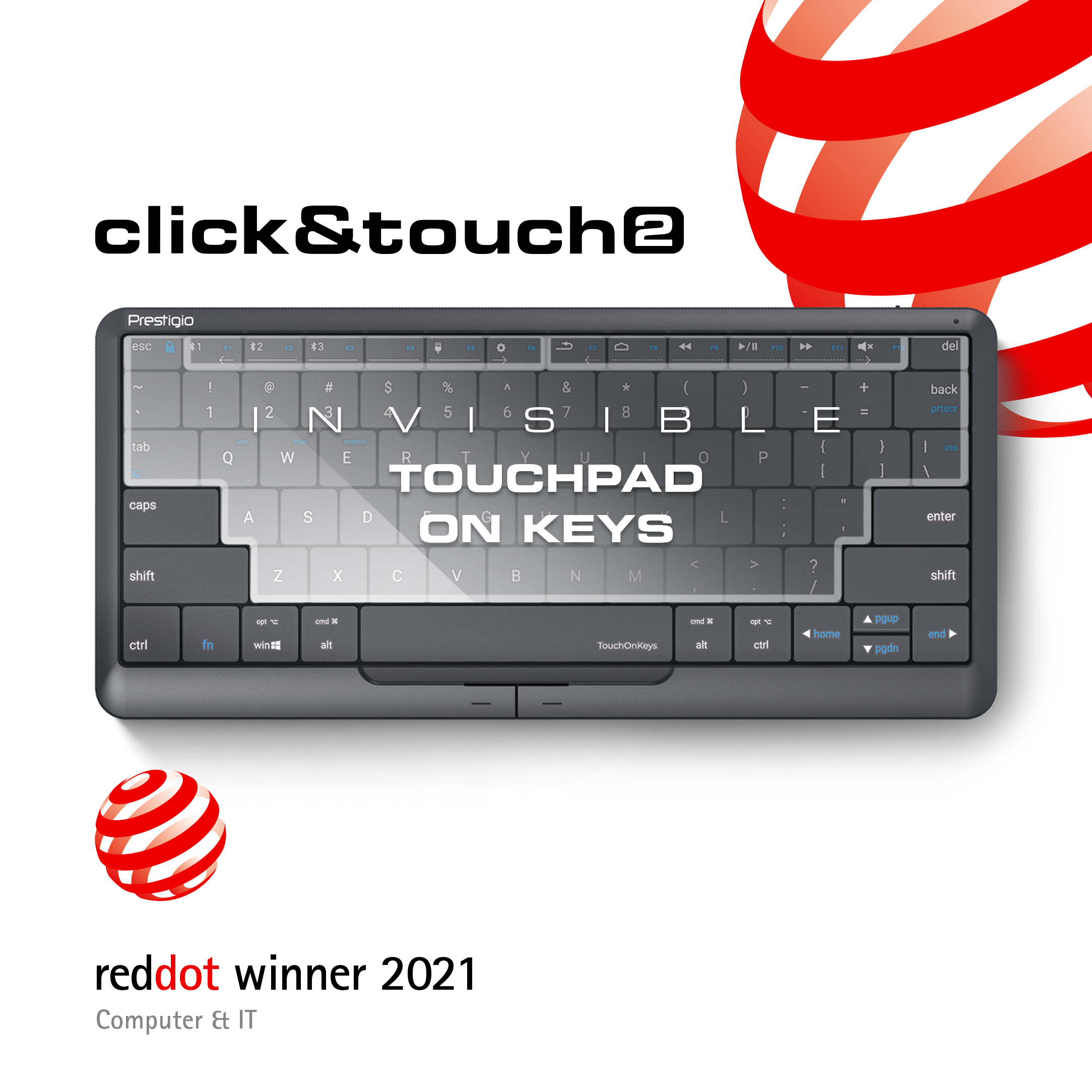 Prestigio Click&Touch 2, tastatura inteligentă premiată cu Red Dot Award Product Design 2021