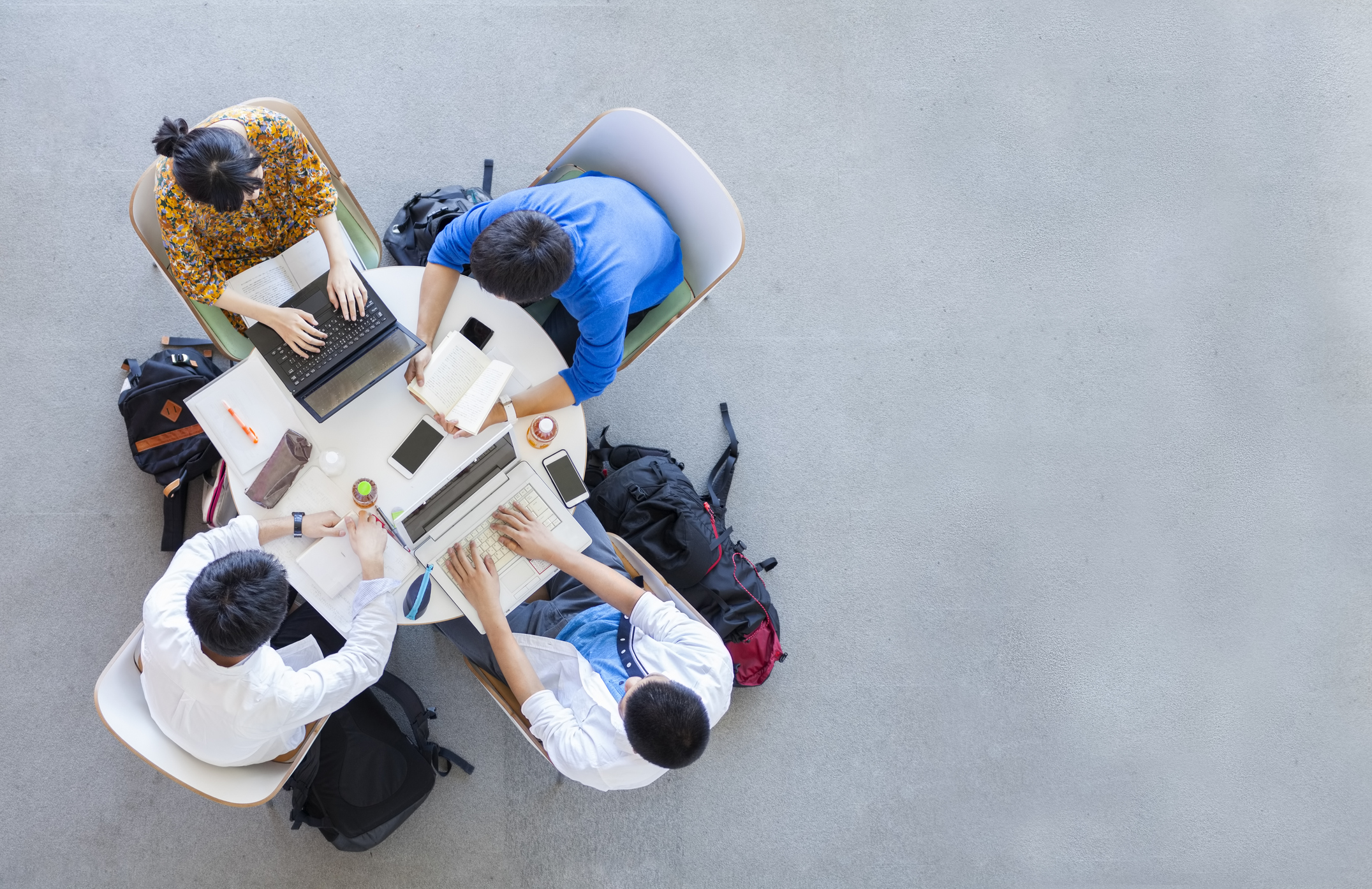 University Students Studying In A Group