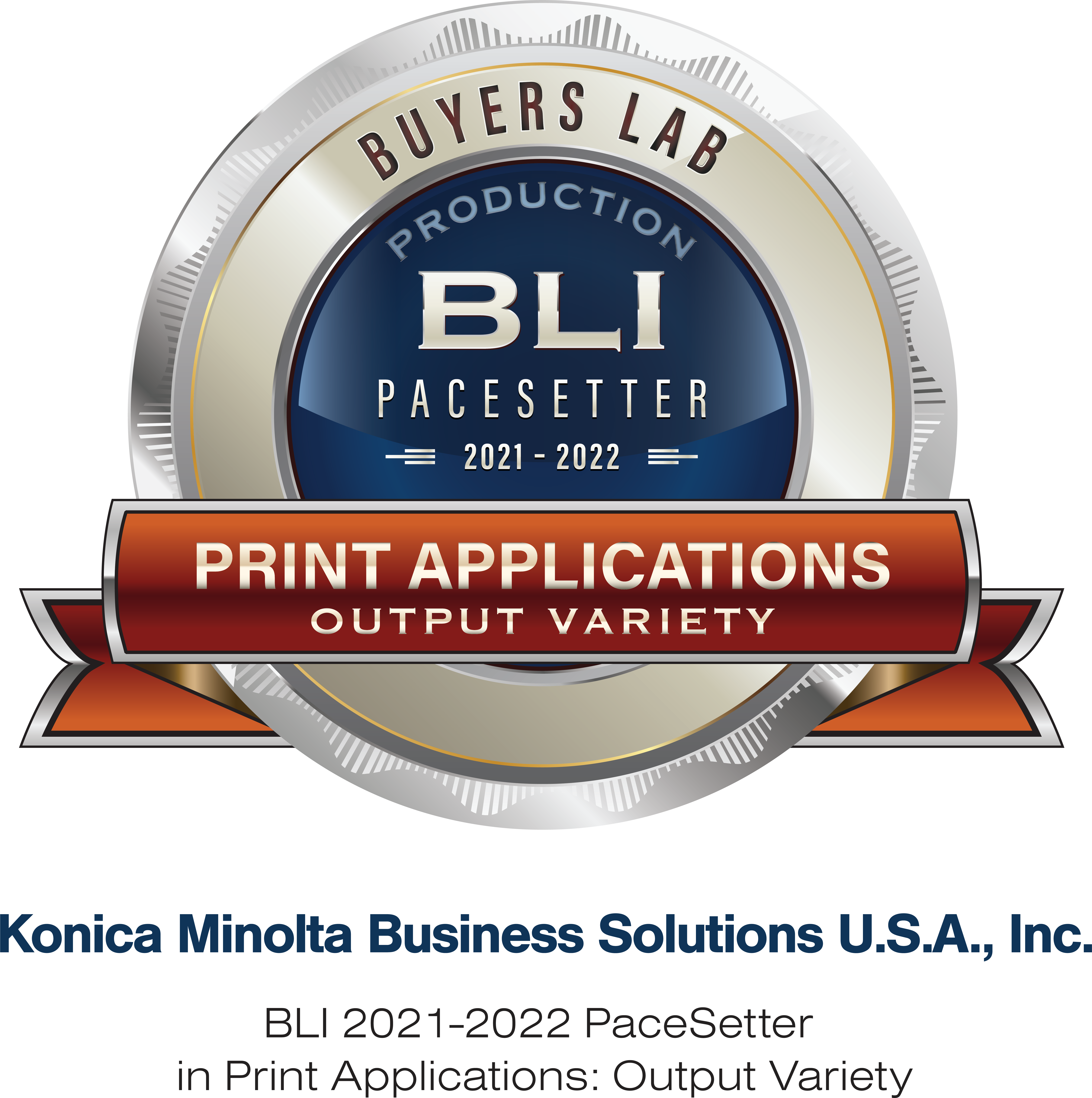 BLI Award 2021-2022 PaceSetter in Print Applications Output Variety - Seal