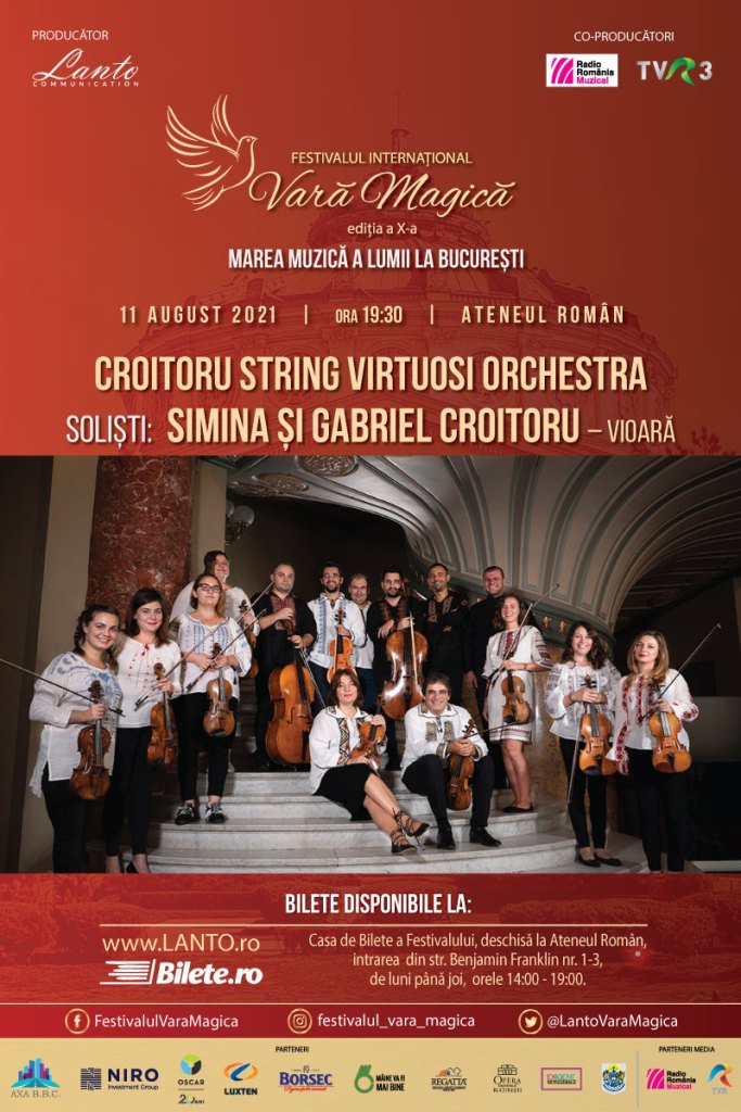 Festivalul Vara Magica continua în vibrații de vioară cu Croitoru String Virtuosi Orchestra