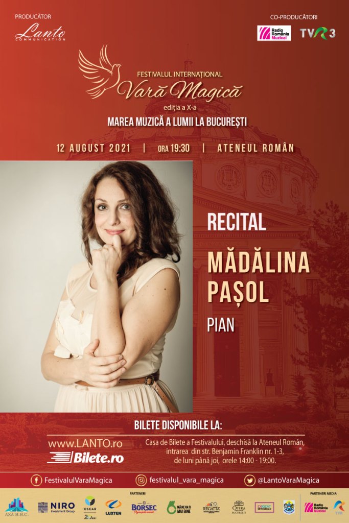 Recital Mădălina Pașol – pe 12 august la Vara Magică 2021