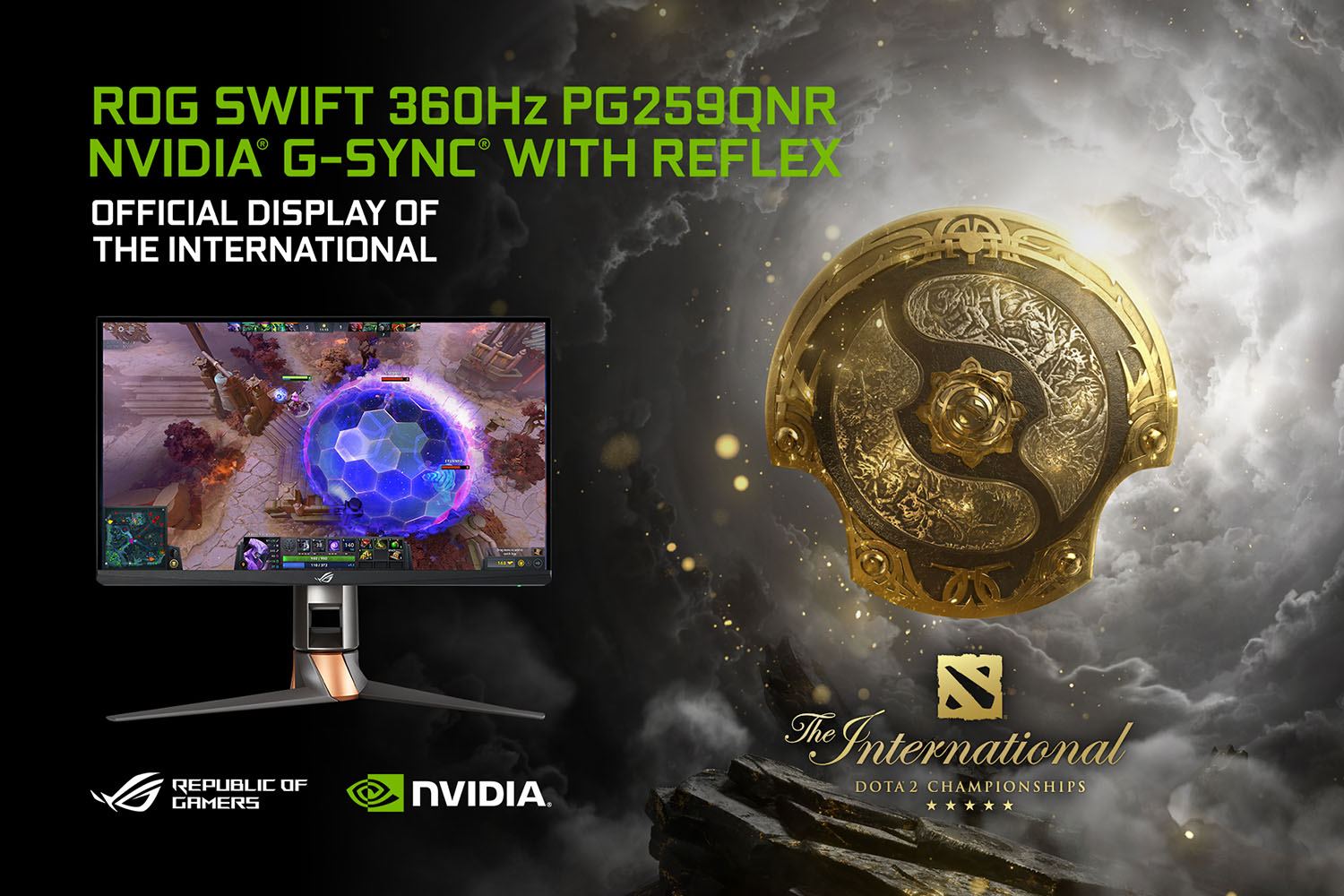 ASUS ROG Swift 360 Hz a fost ales monitorul oficial al DOTA 2 The International 10 Tournament