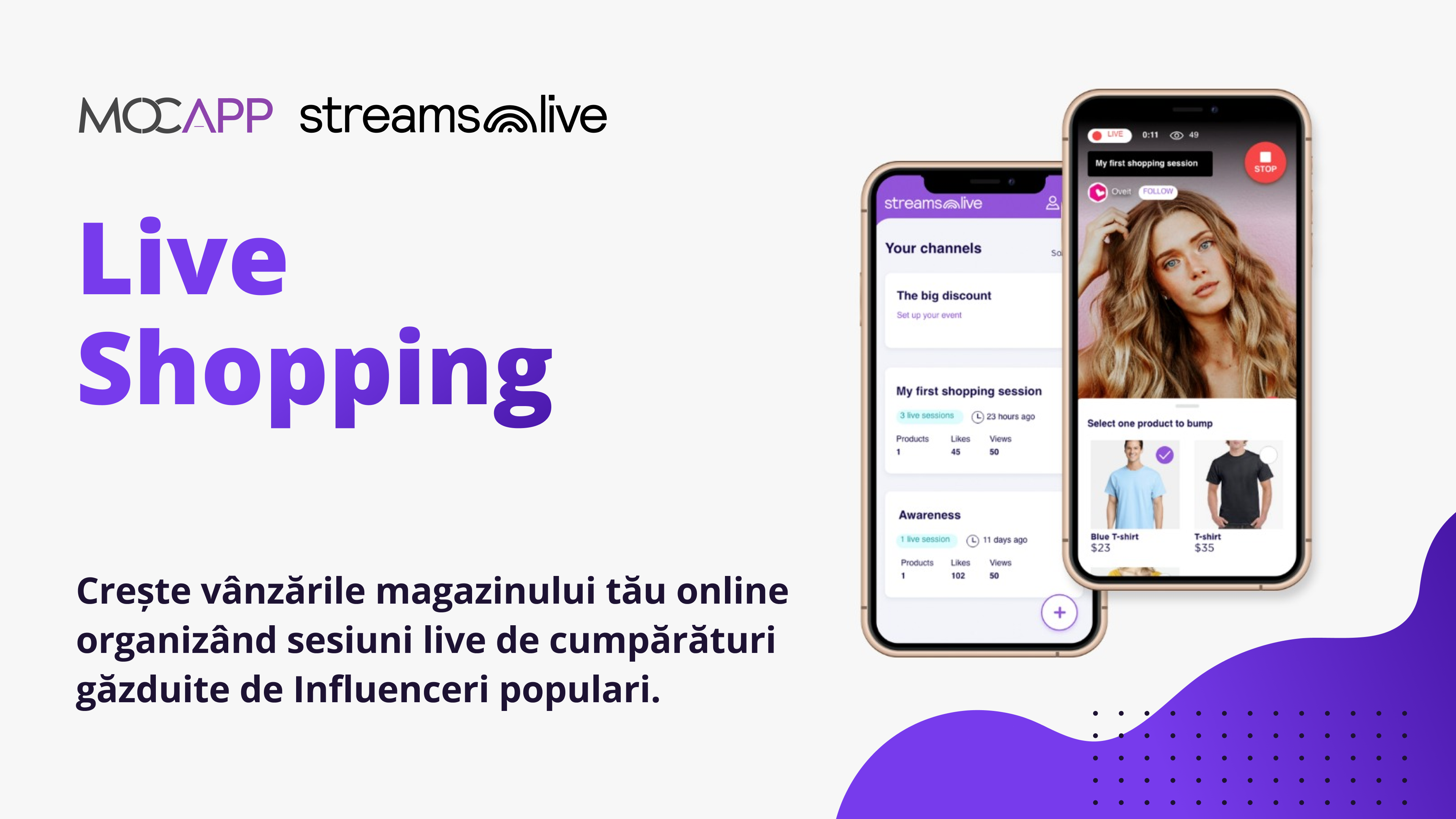 MOCAPP și Streams.live inovează în comerțul online: Shopping alături de Influencerii preferați