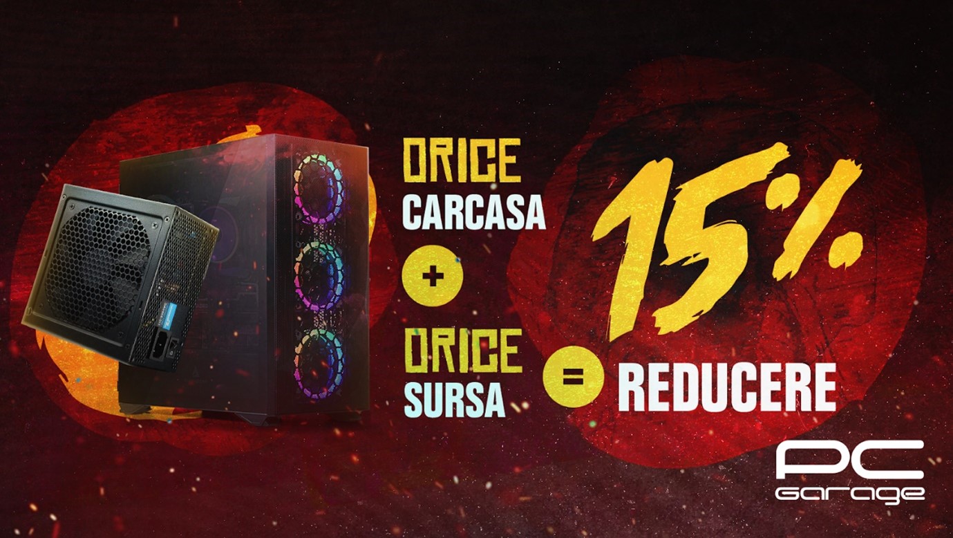 PC Garage oferă 15% reducere la orice combinație carcasă+sursă