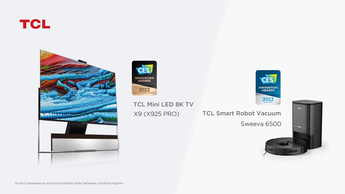 TCL câștigă două premii la CES® 2022 Innovation Awards