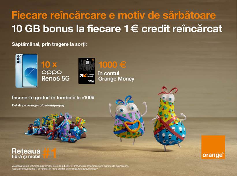 Cu fiecare reîncarcare, clienii Orange Prepay au motive de sărbătoare