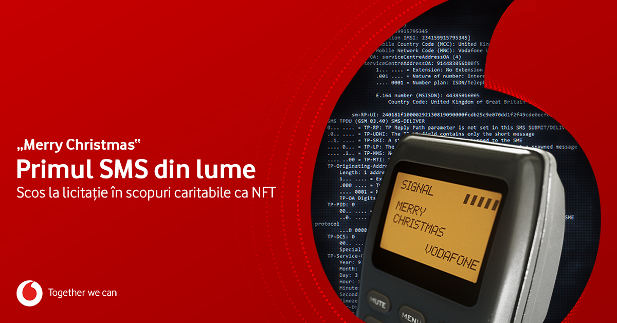 Vodafone scoate la licitație primul SMS din lume în format NFT