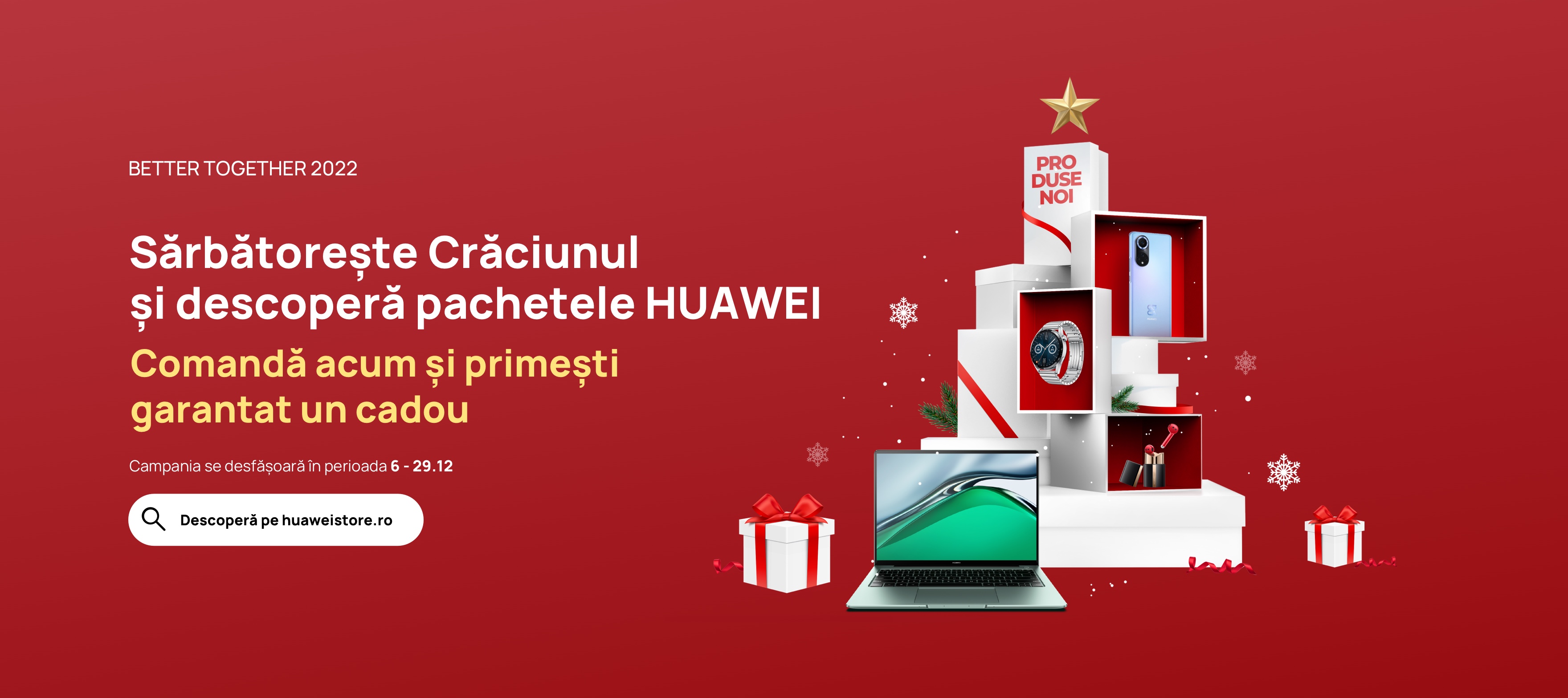 Huawei dă startul campaniei de Crăciun, cu o serie de produse dedicate și multe surprize