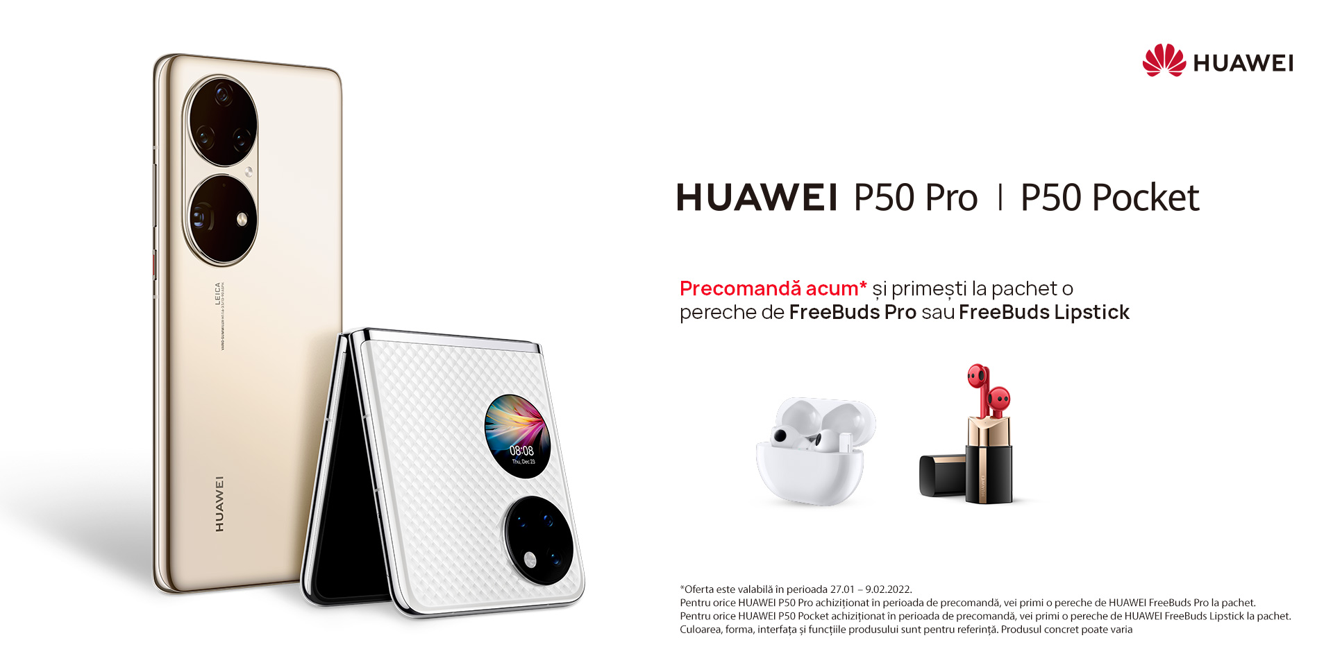 HUAWEI lansează două noi smartphone-uri din familia P Series – HUAWEI P50 Pro și HUAWEI P50 Pocket