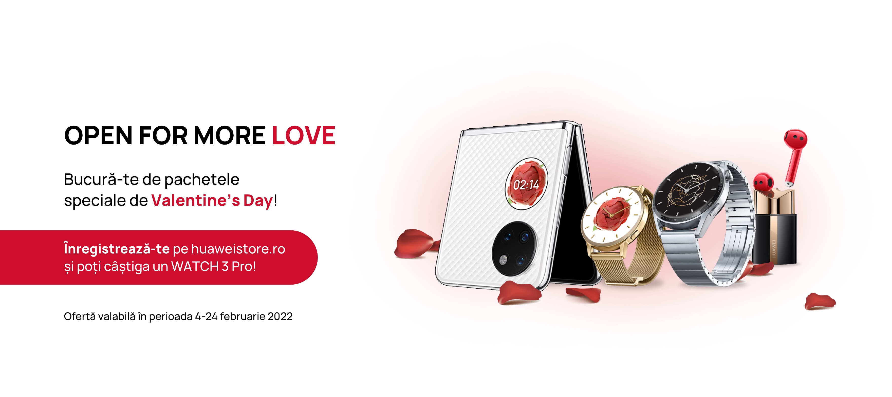 Huawei vine cu oferte extra de 10% pentru zeci de produse în cadrul campaniei de Valentine’s Day