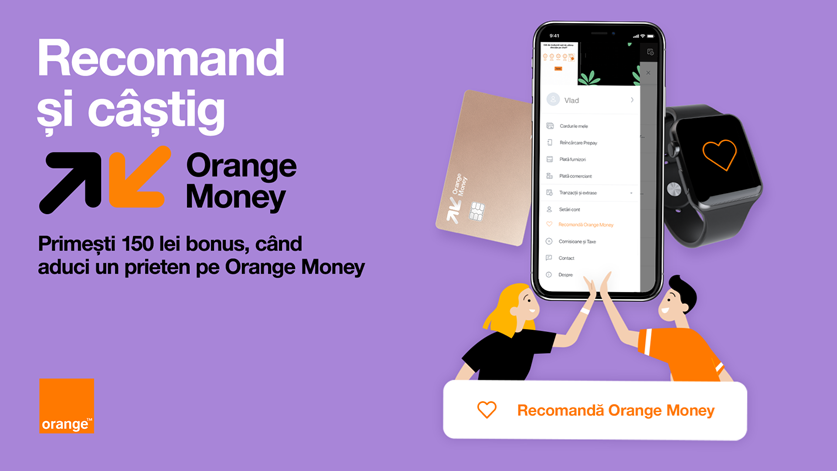 Clienții care recomandă Orange Money pot primi 150 lei direct în cont