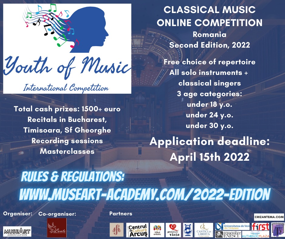 Youth of Music International Competition 2022 oferă premiul Freedom
