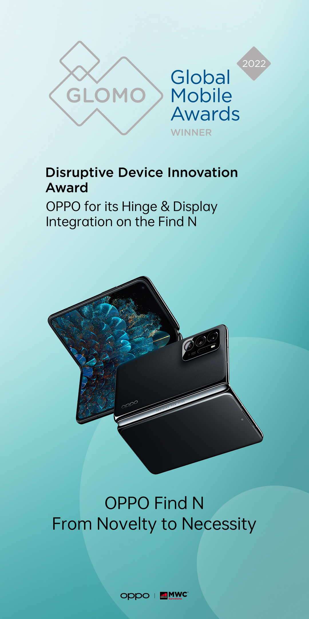 OPPO a fost premiat în cadrul GLOMO Awards 2022, la categoria „Disruptive Device Innovation”