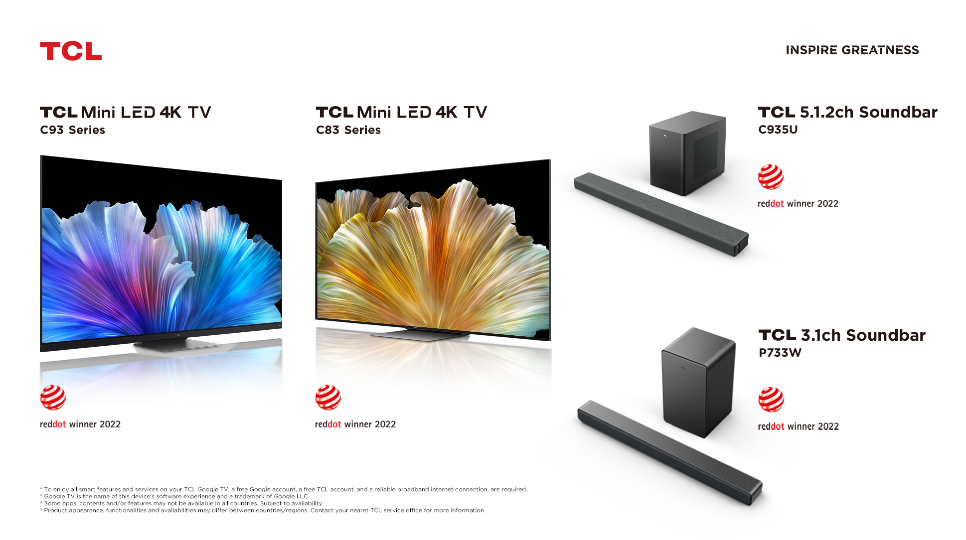 TCL laureat la Red Dot Awards, câștigător al premiului pentru design de produs 2022