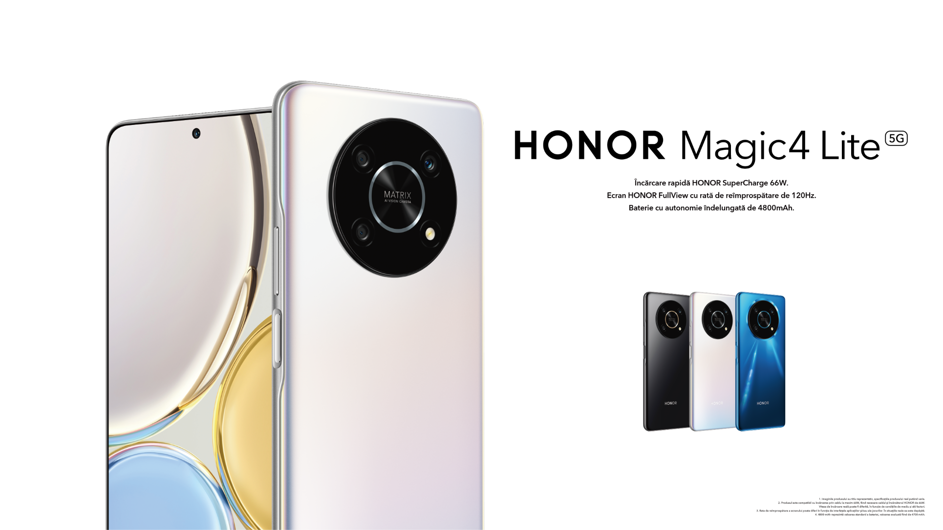 HONOR Magic4 Lite, primul telefon cu tehnologie de încărcare rapidă SuperCharge