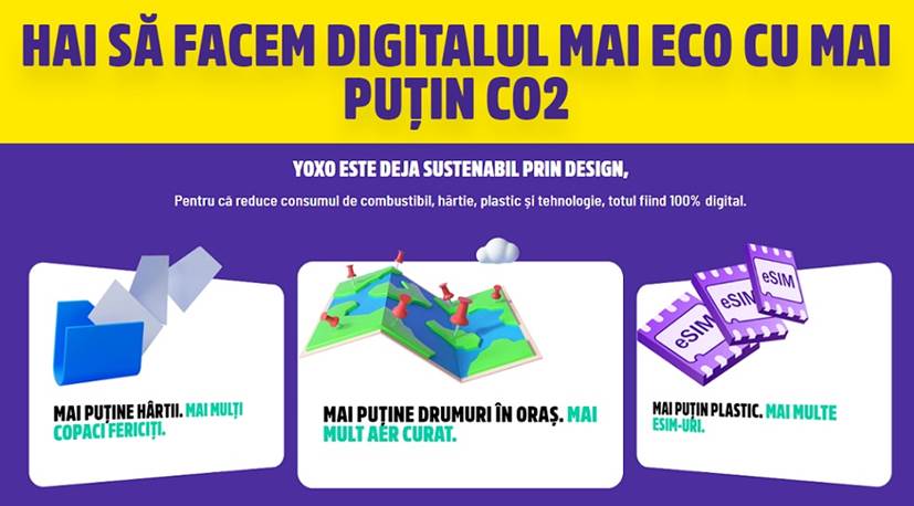 Mai ușor să fii ECO! Cu YOXO, abonamentul 100% digital, clienții sunt mai responsabili cu mediul și pot reduce amprenta de carbon